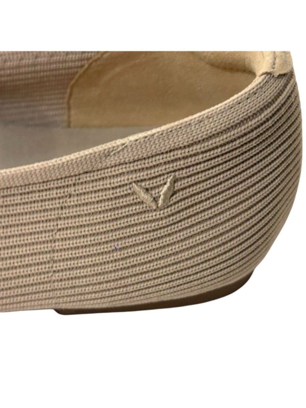 Vivaia Margot Mary Jane Shoes Beige Ribbed Knit Square Toe Sz 40.5 US 9.5 - Picture 4 of 9
